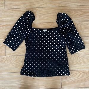 Black and white polka dot top! Size XS